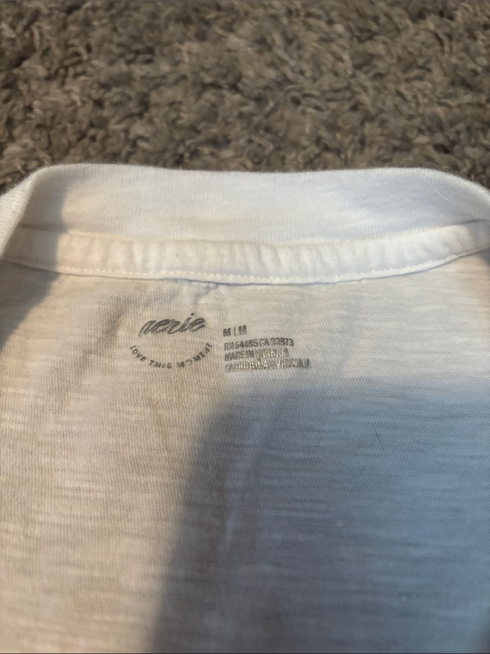 aerie White Short Sleeve Tee with Pink Heart 'LOVE YOU THE MOST' Graphic - Picture 3 of 5
